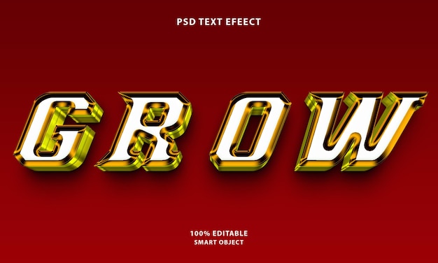 Efecto de estilo de texto de crecimiento de psd gratuito