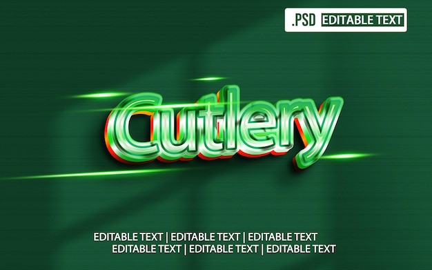 Efecto de estilo de texto de cubiertos