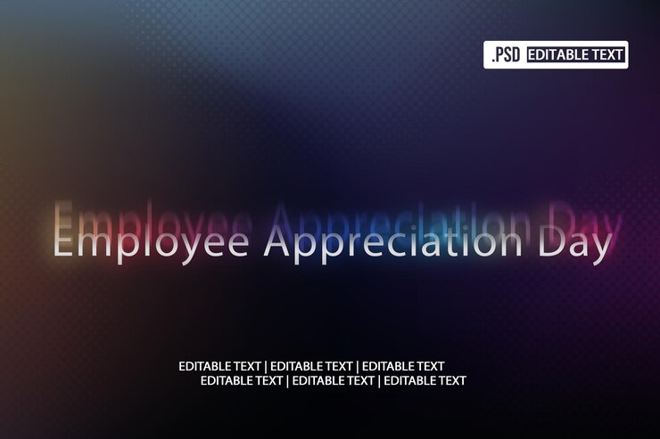 PSD efecto de estilo de texto del día de apreciación de los empleados