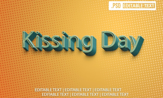 PSD efecto de estilo de texto del día del beso