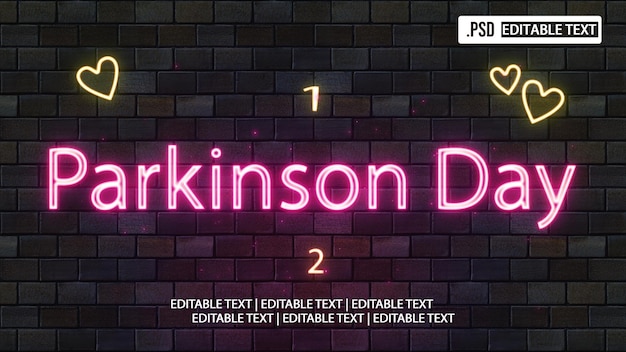 Efecto de estilo de texto del día de parkinson