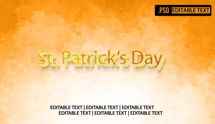 PSD efecto de estilo de texto del día de san patricio
