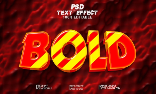 Efecto de estilo de texto editable 3d en negrita archivo psd premium con fondo