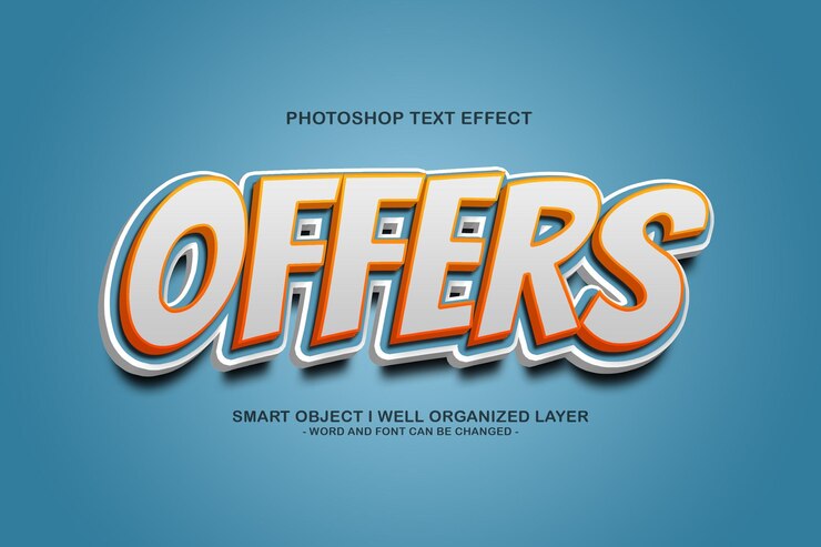 PSD efecto de estilo de texto editable en 3d