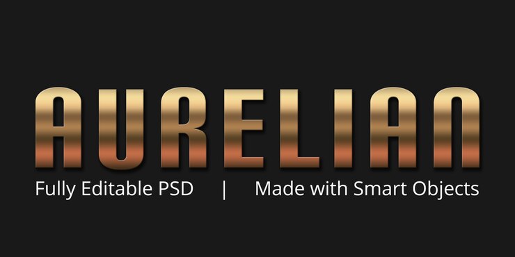 PSD efecto de estilo de texto editable aurelian