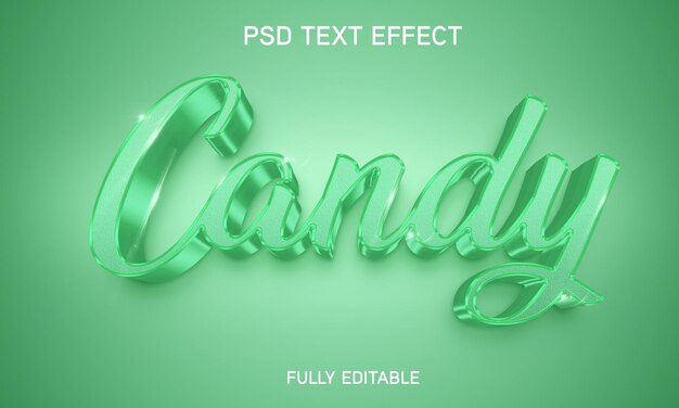 Efecto de estilo de texto editable Candy 3D