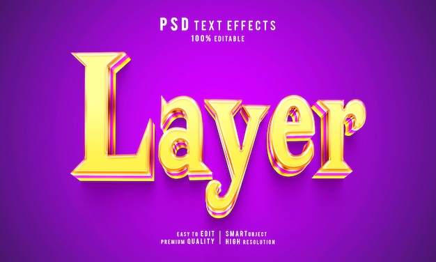 Efecto de estilo de texto editable de capa creativa 3D