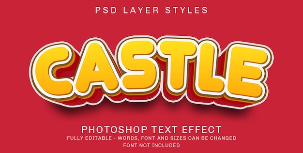 efecto de estilo de texto editable castillo 3d