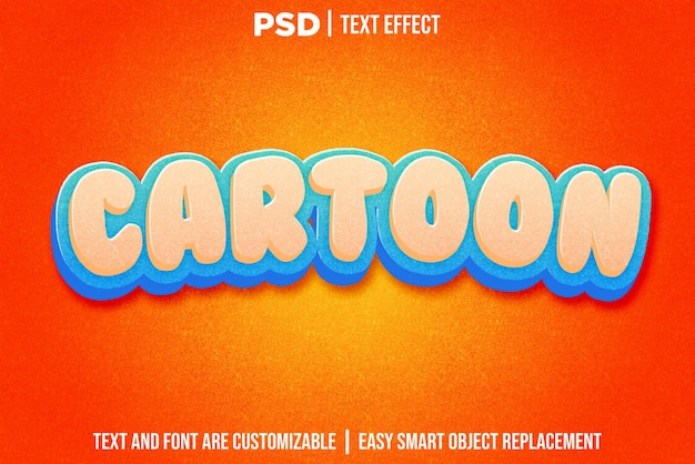 Efecto de estilo de texto editable de dibujos animados coloridos vintage 3D
