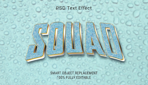 Efecto de estilo de texto editable por escuadrón