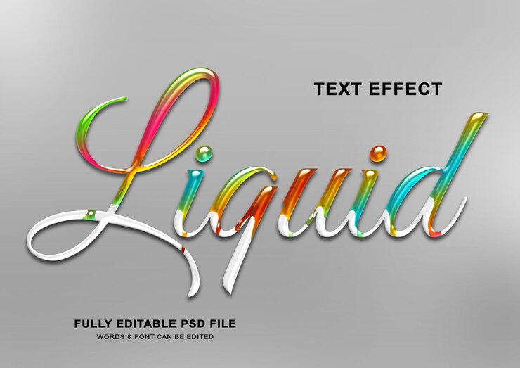 PSD efecto de estilo de texto editable líquido