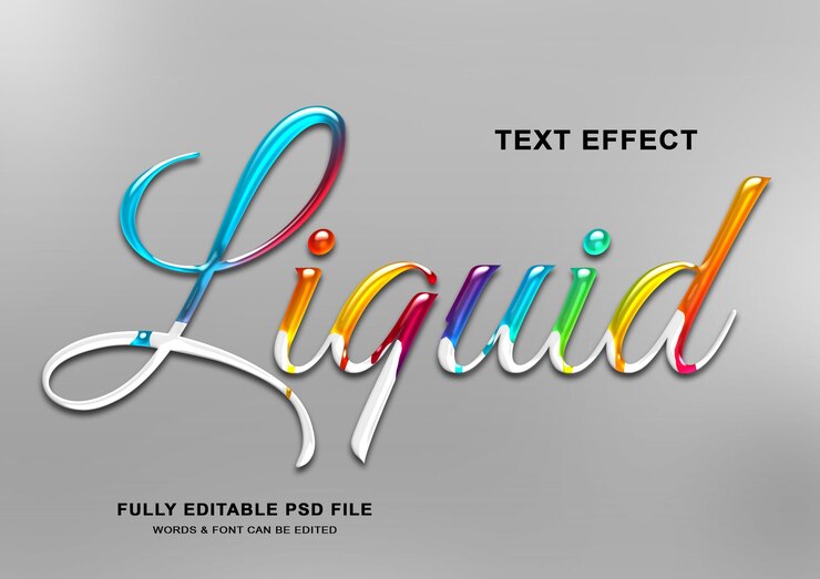 PSD efecto de estilo de texto editable líquido