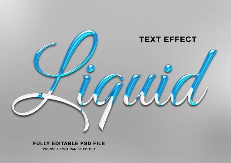 PSD efecto de estilo de texto editable líquido