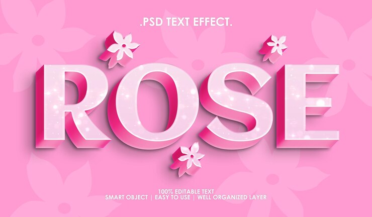PSD efecto de estilo de texto editable rosa