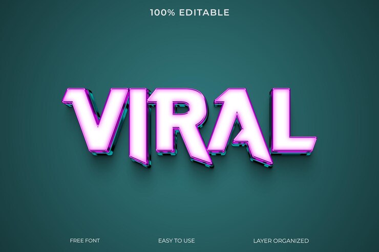 PSD efecto de estilo de texto editable viral de psd