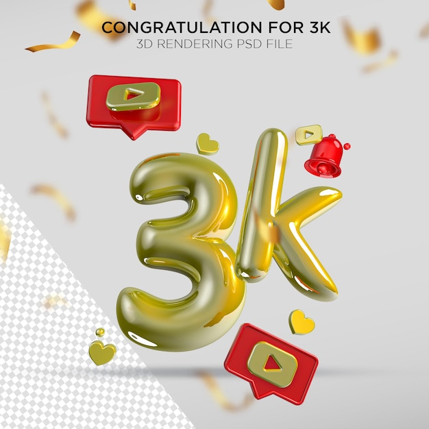Efecto de estilo de texto de felicitaciones 3d 3k PSD Premium