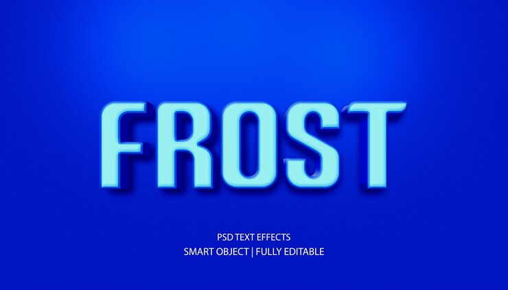 Efecto de estilo de texto Frost PSD