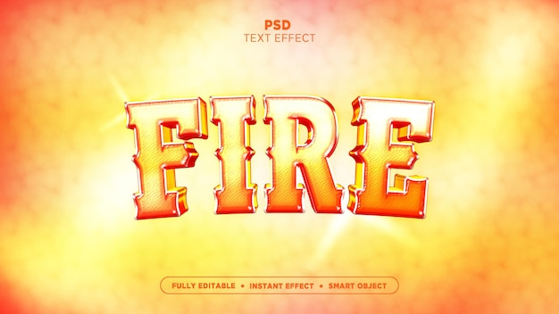 efecto de estilo de texto de fuego 3d