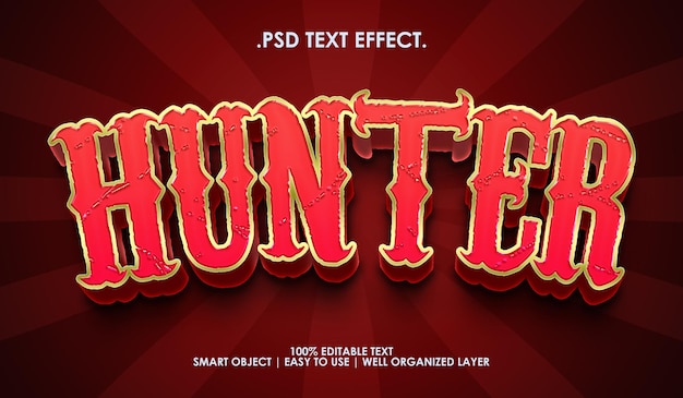 Efecto de estilo de texto de game hunter