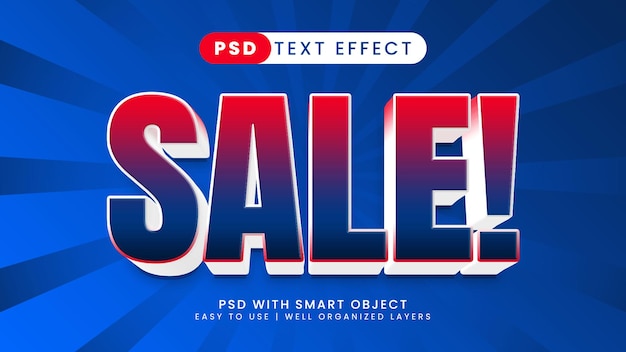 PSD efecto de estilo de texto de gran venta con estilo de texto de oferta y descuento