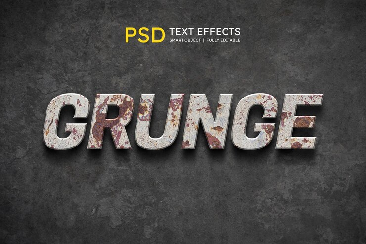 PSD efecto de estilo de texto grunge