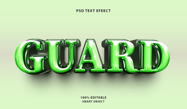 PSD efecto de estilo de texto de guardia psd gratuito