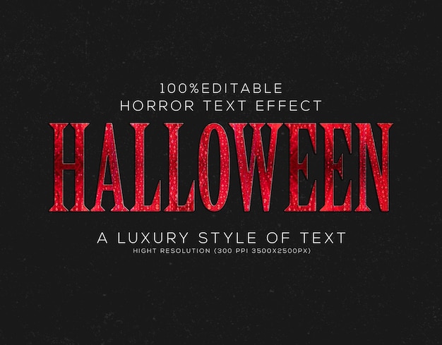 PSD efecto de estilo de texto de halloween