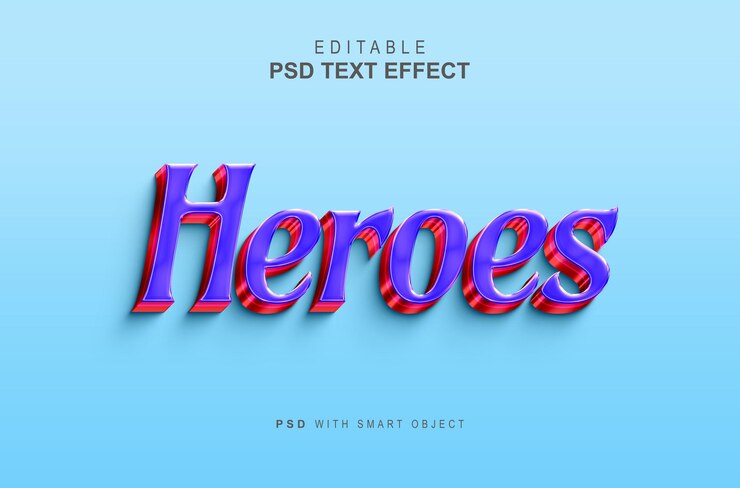 PSD efecto de estilo de texto de héroe 3d