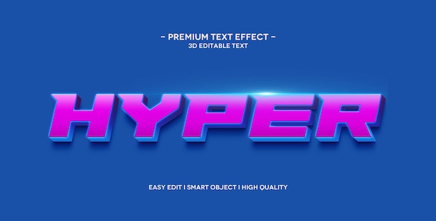 PSD efecto de estilo de texto hiper 3d