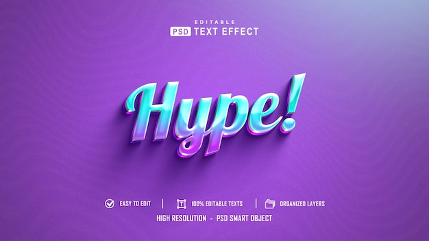 Efecto de estilo de texto Hype moderno PSD