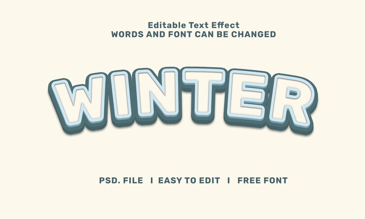 PSD efecto de estilo de texto de invierno
