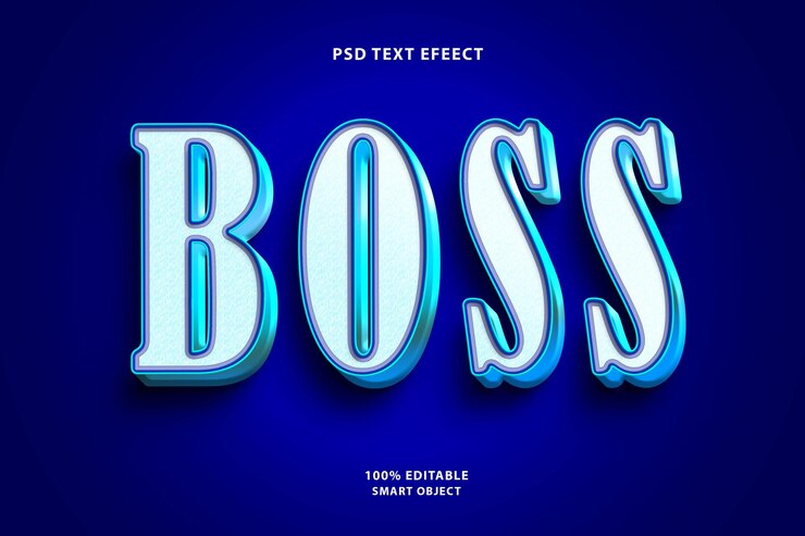 PSD efecto de estilo de texto de jefe de psd gratuito