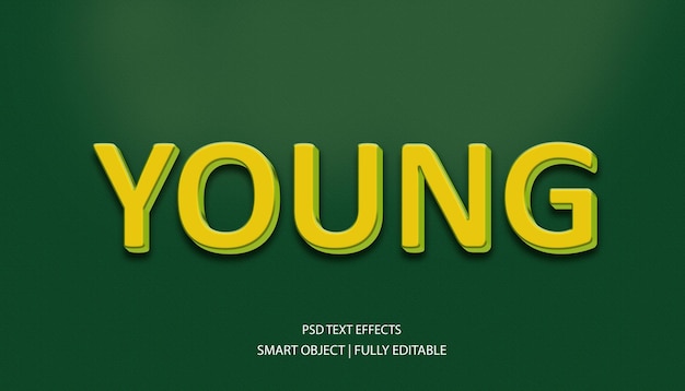 Efecto de estilo de texto joven PSD