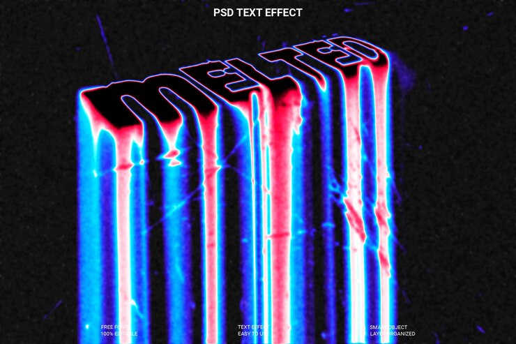 PSD efecto de estilo de texto líquido