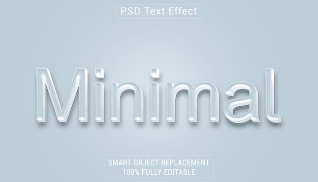 Efecto de estilo de texto de logotipo mínimo de PSD