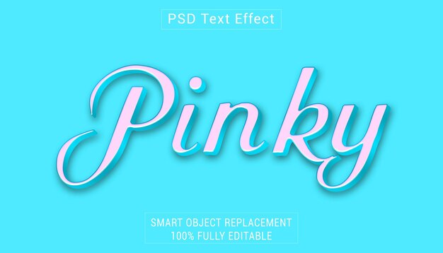 Efecto de estilo de texto del logotipo de Pinky PSD