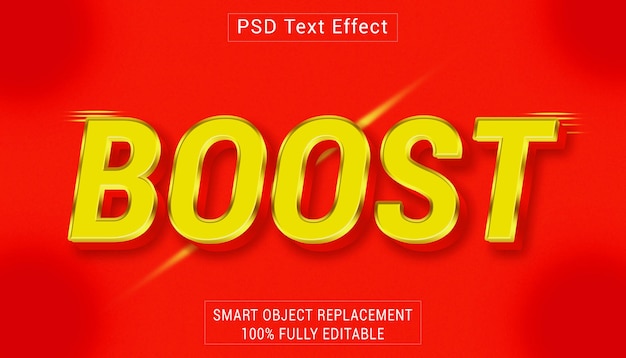 Efecto de estilo de texto del logotipo de PSD Boost