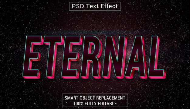 Efecto de estilo de texto del logotipo de PSD ETERNAL