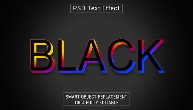 Efecto de estilo de texto del logotipo PSD en negro