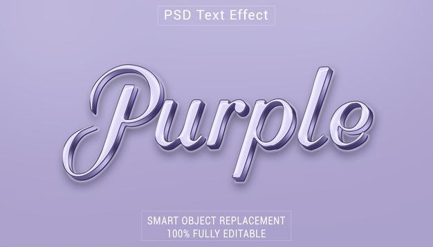 Efecto de estilo de texto del logotipo de PSD púrpura