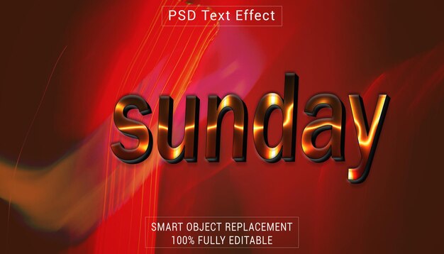 Efecto de estilo de texto del logotipo de PSD SUNDAY