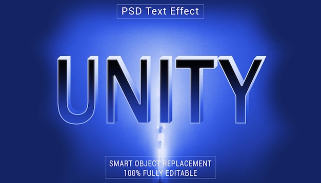 Efecto de estilo de texto del logotipo PSD UNIT