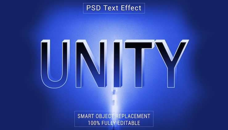 PSD efecto de estilo de texto del logotipo psd unit