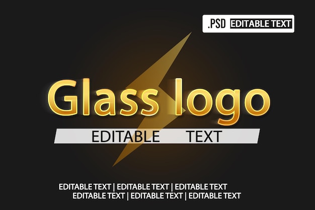 Efecto de estilo de texto del logotipo de vidrio