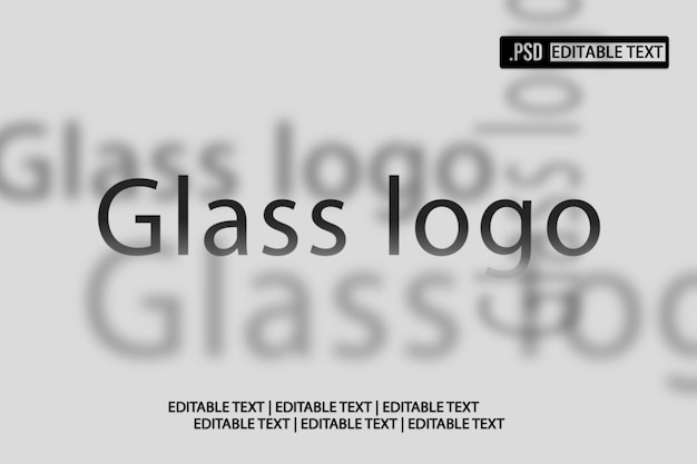 Efecto de estilo de texto del logotipo de vidrio