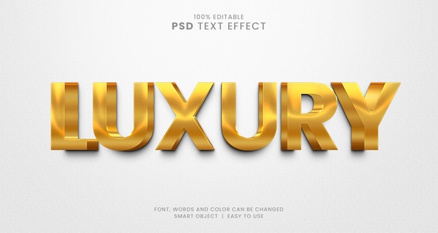 Efecto de estilo de texto de lujo dorado 3d