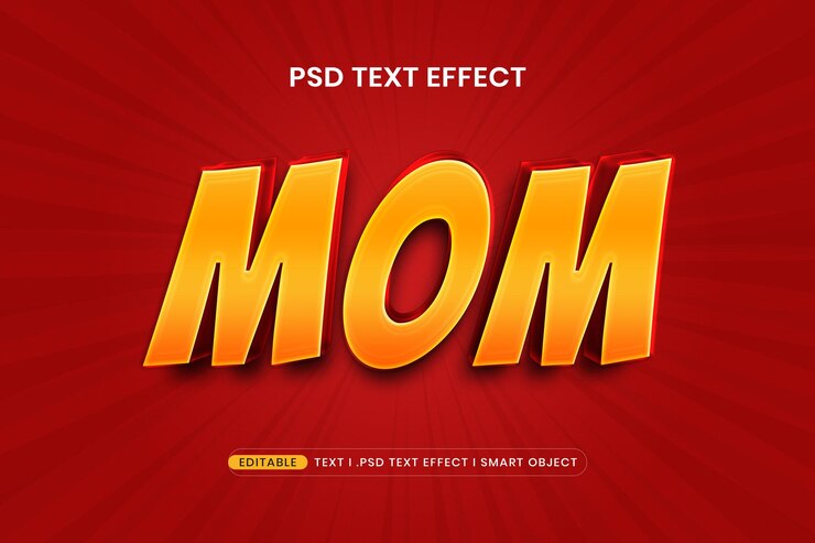 PSD efecto de estilo de texto de mamá