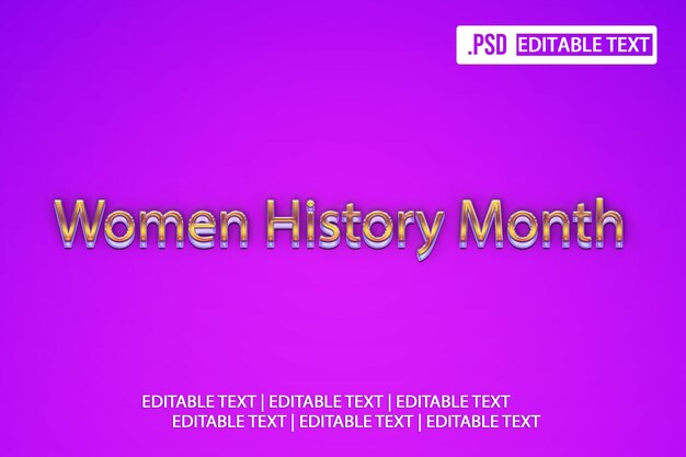 Efecto de estilo de texto del Mes de la Historia de la Mujer