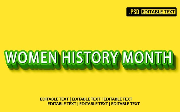 Efecto de estilo de texto del Mes de la Historia de la Mujer