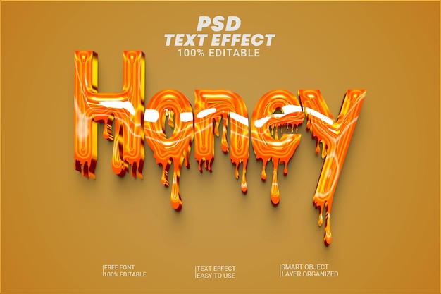 Efecto de estilo de texto de miel de psd